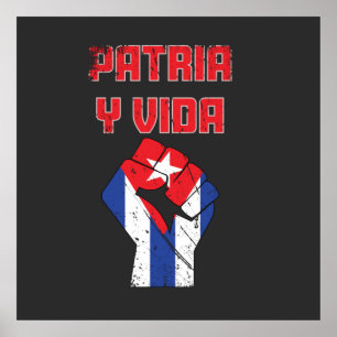 Kuba Patria Y Vida Cuban Flagga Poster Wall Art