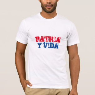 Kuba Patria y vida SOS Kuba röd, vit T Shirt