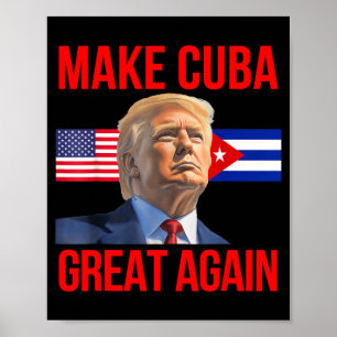 Kuba Patriotisk Frihet Kuba USA Flagga Grafik Poster