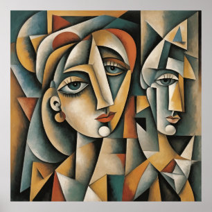 Kuba Porträtt Art Skriv ut Picasso Braque Inspired Poster