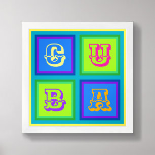 Kuba Poster modern, färglös väggkonst