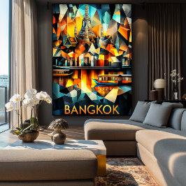Kuba-reflektioner från Bangkok - Modern Geometric Poster