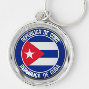 Kuba Round Emblem Rund Silverfärgad Nyckelring