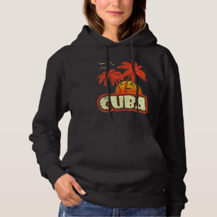 Kuba Sommar-Handflatan-Träd 80:e Beach Sunset T Shirt