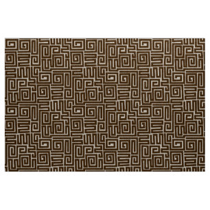 Kuba Stil Mönster 280922 - Mörk Brown Tyg