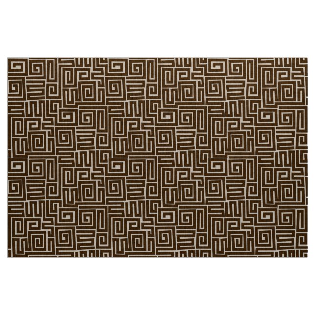 Kuba Stil Mönster 280922 - Mörk Brown Tyg (Yard)