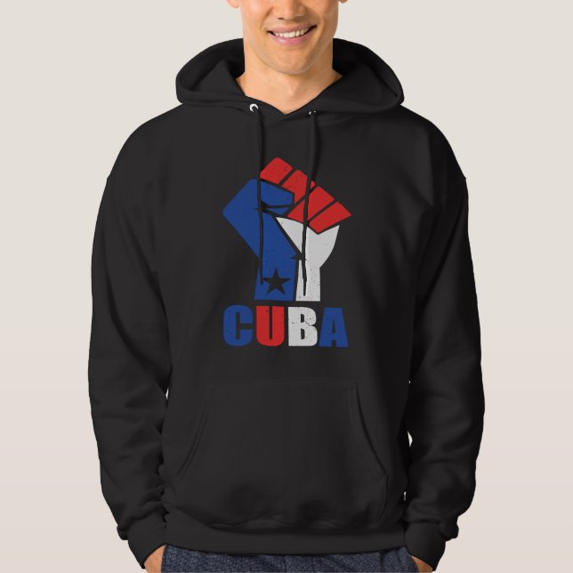 Kuba stöder kubanerna hoodie (Framsida)