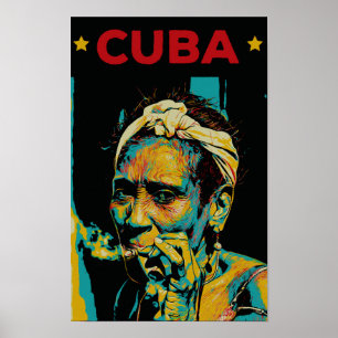 Kuba, typisk kvinna i Havanna Postcard Poster