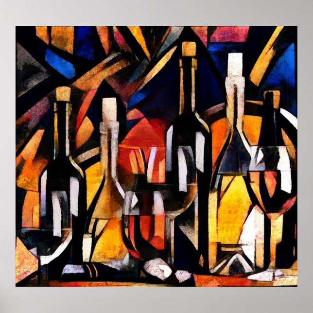 Kuba Vin Teman: Flaskor och druvor Poster (Framsidan)