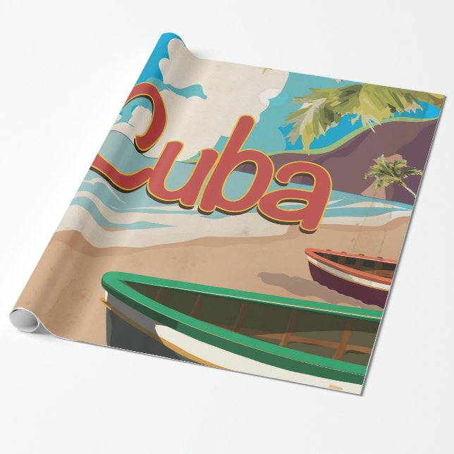 Kuba Vintage Resemål Presentpapper (Utrullad)