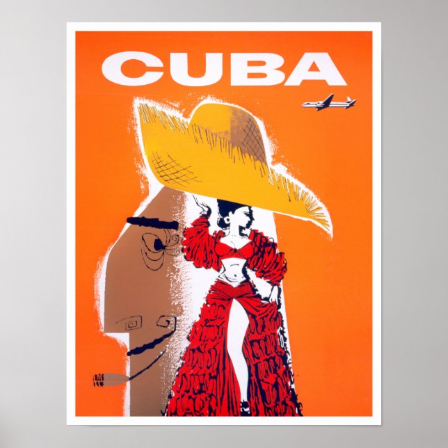 Kuba vintage resor poster (Framsidan)