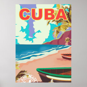 Kuba vintage resor poster