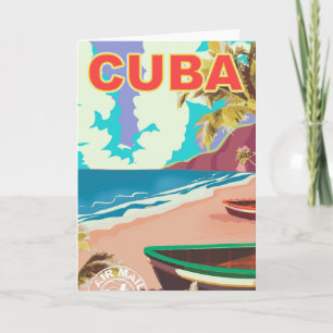 Kuba vintage resor poster helgkort