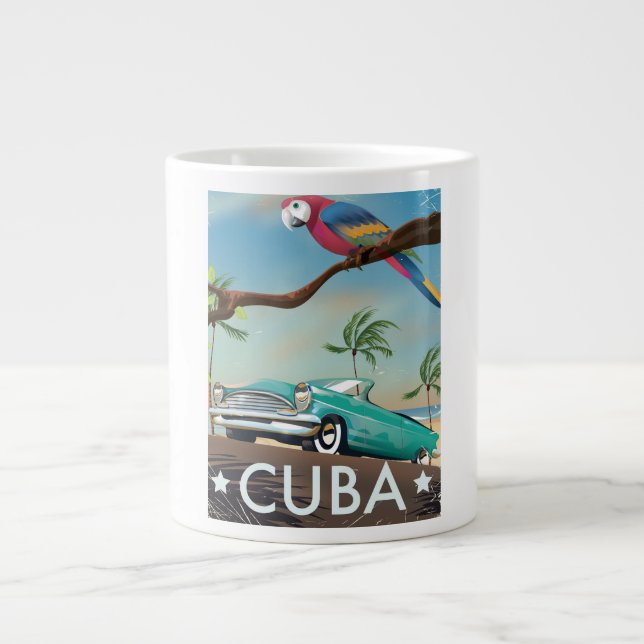 Kuba vintage retro Resa tryck Jumbo Mugg (Framsidan)