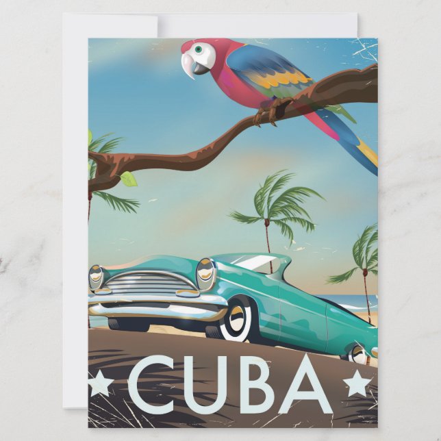 Kuba-vintagens retro Travel-utskrift (Framsida)