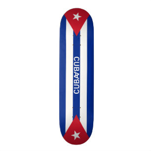Kubaflaggor och text old school skateboard bräda 21,6 cm