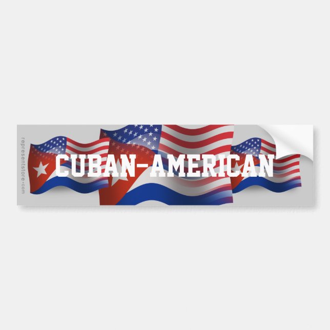 Kuban-Amerikan som vinkar flagga Bildekal (Framsidan)