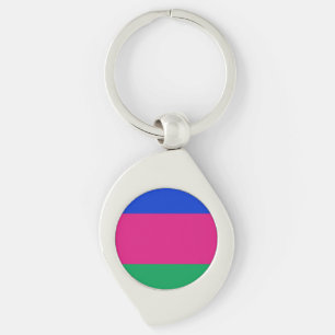 Kuban folkrepublikens flagga swirl silverfärgad nyckelring