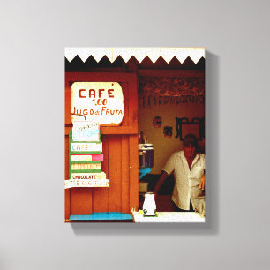 Kubanfoto av Gamla Havana Habana   Cafe   Canvastryck