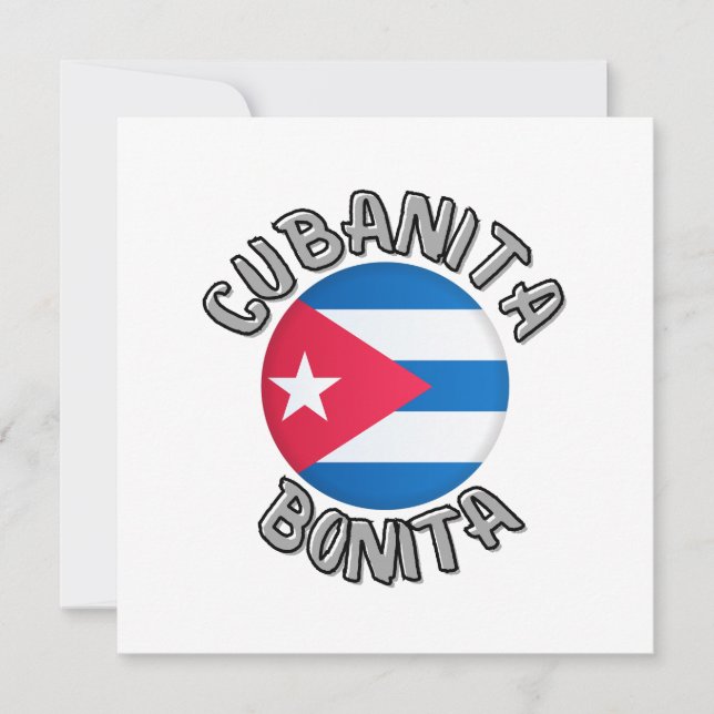 Kubanita Cuban Girl Flagga Cute Flat Card (Framsida)