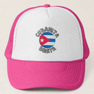 Kubanita Cuban Girl Flagga Cute Truckerkeps