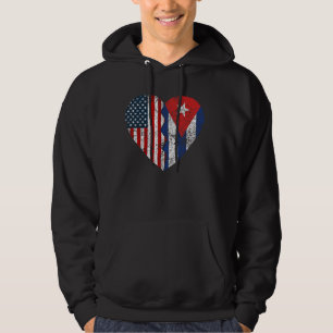 Kubansk amerikansk Flaggor Heart United Stater Cub Hoodie