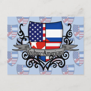 Kubansk-amerikansk Shield Flagga Vykort