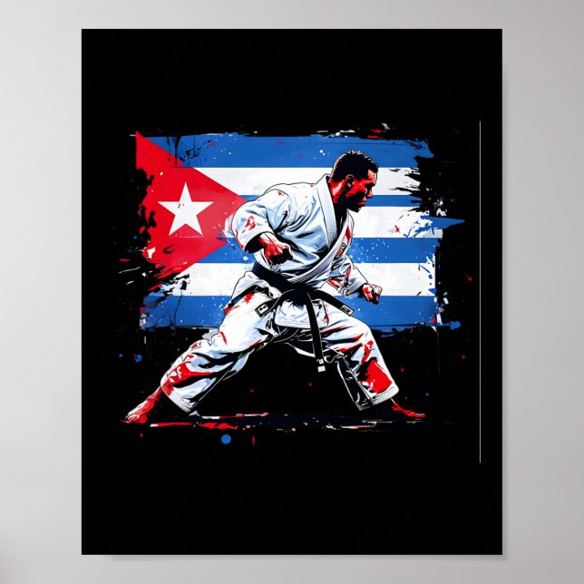 Kubansk boxer - Kubanskt Pride Boxing Cuba Flagga  Poster (Framsidan)