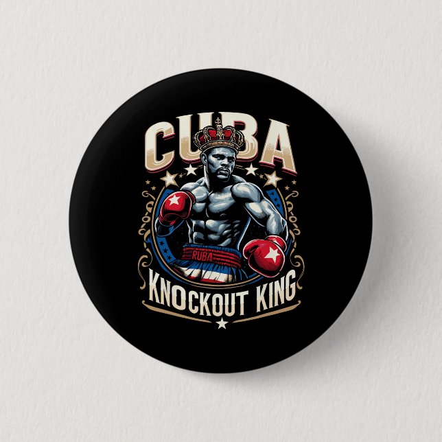 Kubansk boxing Blockout Kung Kuba Krona Knapp (Framsida)