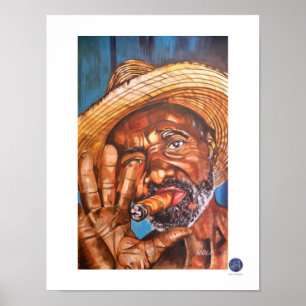Kubansk cigarr poster