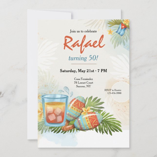 Kubansk festlighet inbjudningar (Framsida)