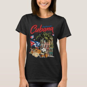 Kubansk flagg outfit idé för kvinnor Latino arv T Shirt