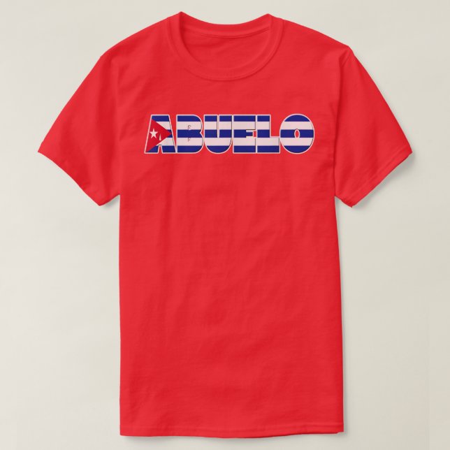 Kubansk Flagga Abuelo Tee for Hispanic Grandfather (Design framsida)