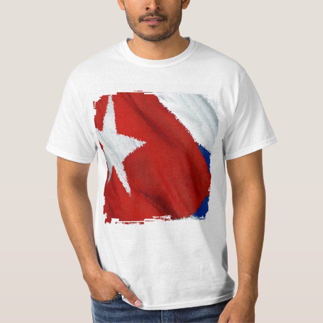 Kubansk Flagga Grunge 4 TShirt Tröja (Framsida)