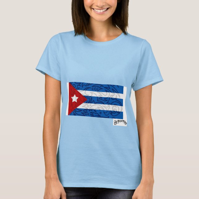 Kubansk Flagga T Shirt (Framsida)