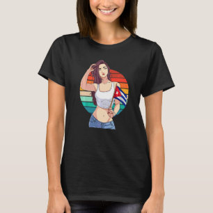 Kubansk flicka Kubas flagga Hispanic kubansk stolt T Shirt