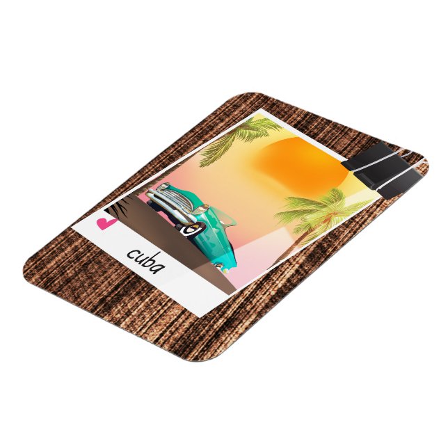 Kubansk fotoreseaffisch för vintage bil. magnet (Vänstra Sidan)