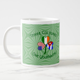 Kubansk irländsk USA flagga Shamrock Personlig Jumbo Mugg