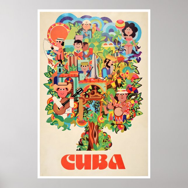 Kubansk konst Kuba Resa Poster Havana Tryck (Framsidan)