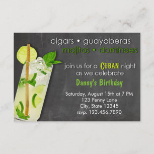 Kubansk natt Mojito Party Inbjudningar