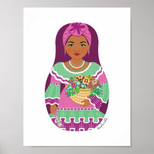 Kubansk Violett Matryoshka Affisch