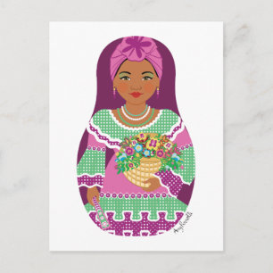 Kubansk Violett Matryoshka Postkort Vykort