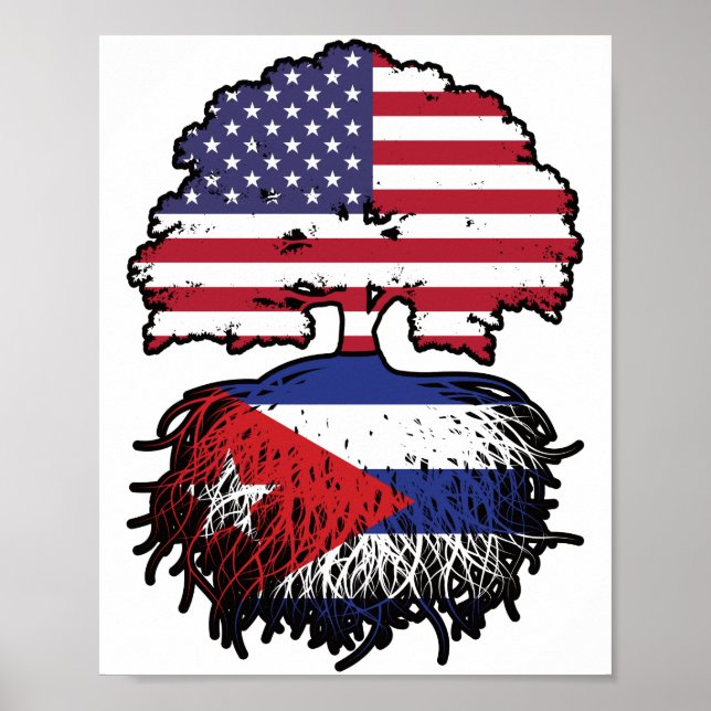 Kubanska amerikanska amerikanska amerikanska Träd  Poster (Framsidan)