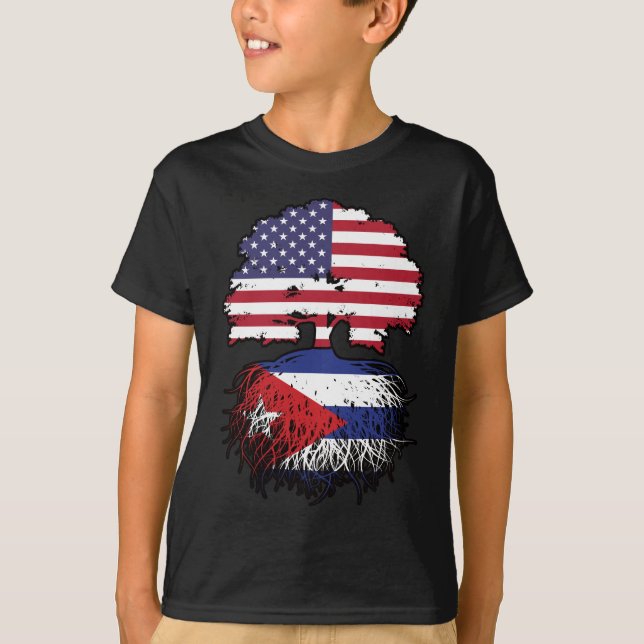 Kubanska amerikanska amerikanska amerikanska Träd  T Shirt (Framsida)
