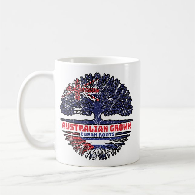 Kubanska australiska Australien Träd Roots Flagga Kaffemugg (Vänster)