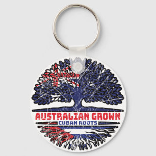Kubanska australiska Australien Träd Roots Flagga Nyckelring