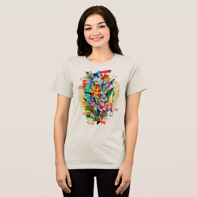 Kubanska blommor t shirt (Framsida Full)