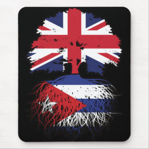 Kubanska brittiska brittiska Träd-rötter Flagga Musmatta