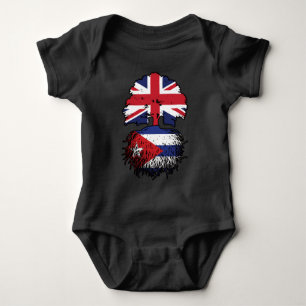 Kubanska brittiska brittiska Träd-rötter Flagga T Shirt