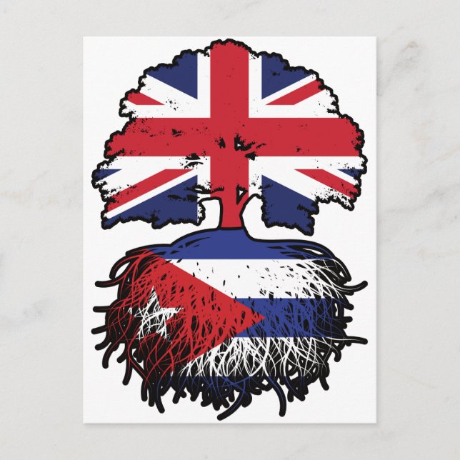 Kubanska brittiska brittiska Träd-rötter Flagga Vykort (Framsida)